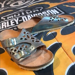 Birkenstock amazing condition silver sparkle W 37